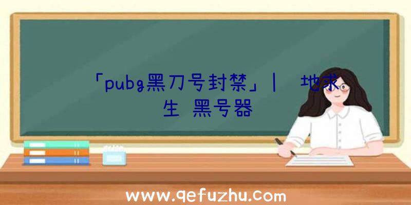 「pubg黑刀号封禁」|绝地求生